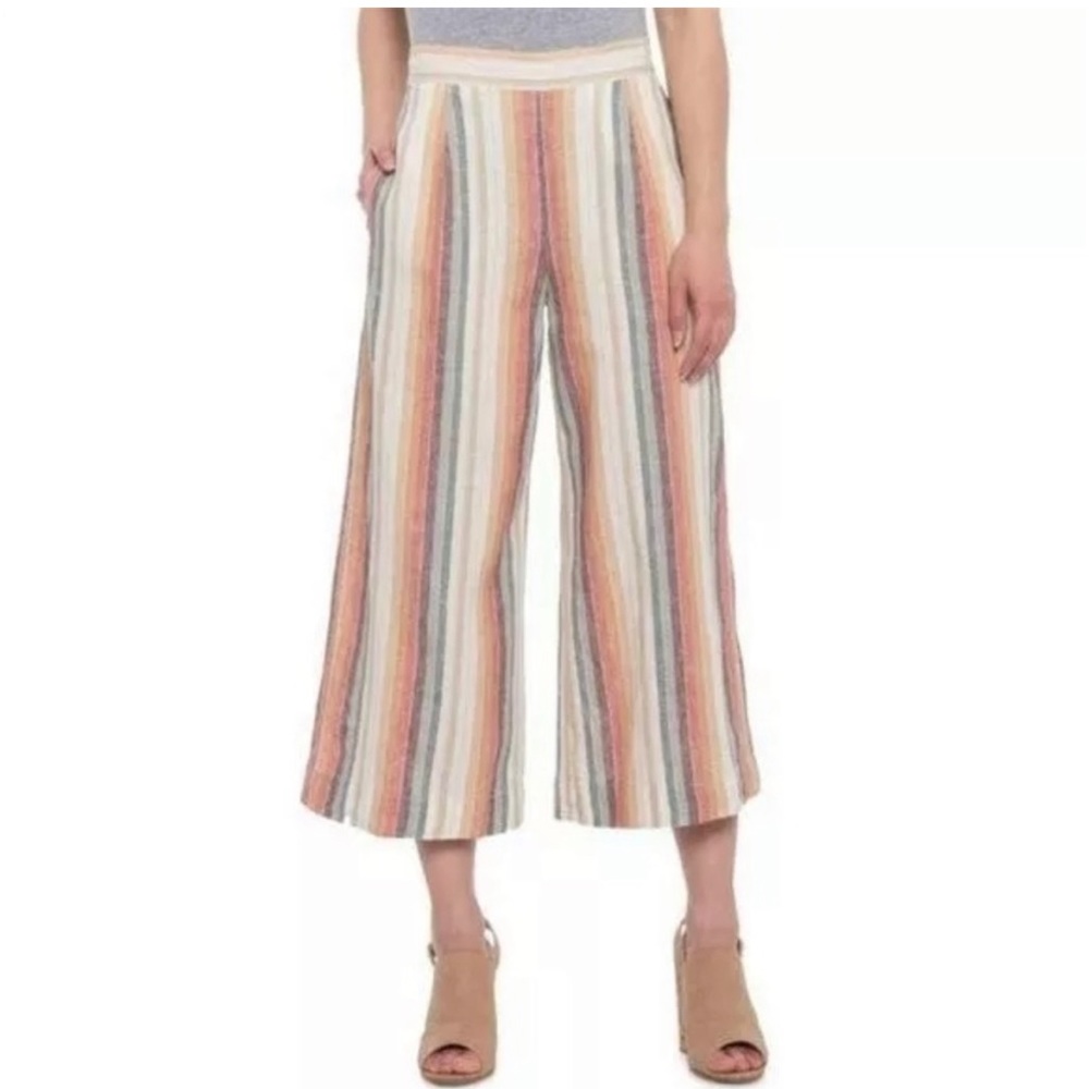 BeachlunchLounge collection linen blend striped capris size medium